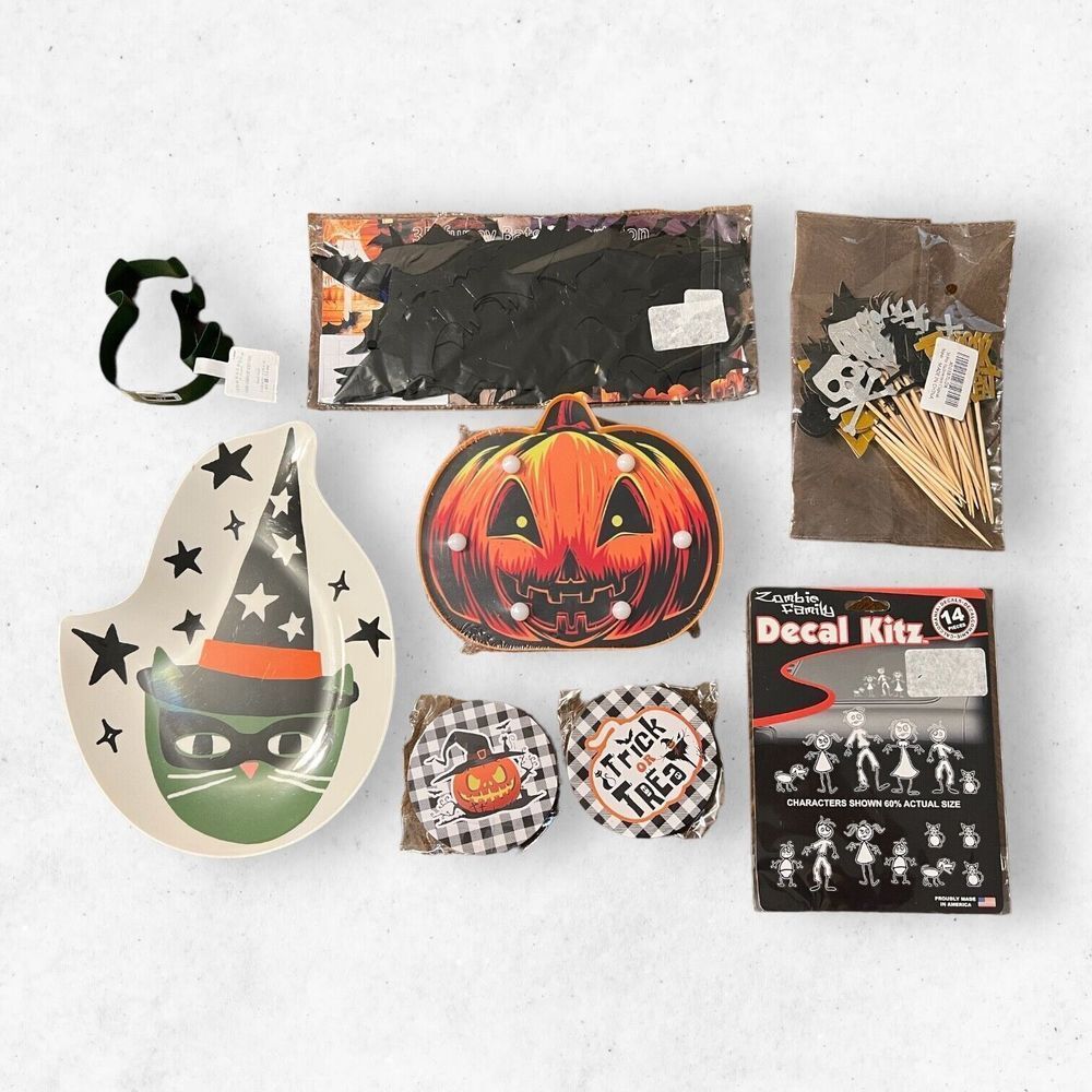 Halloween Decorations Home Witch‎ Plate Coaster Stickers Mold Pumpkin Light